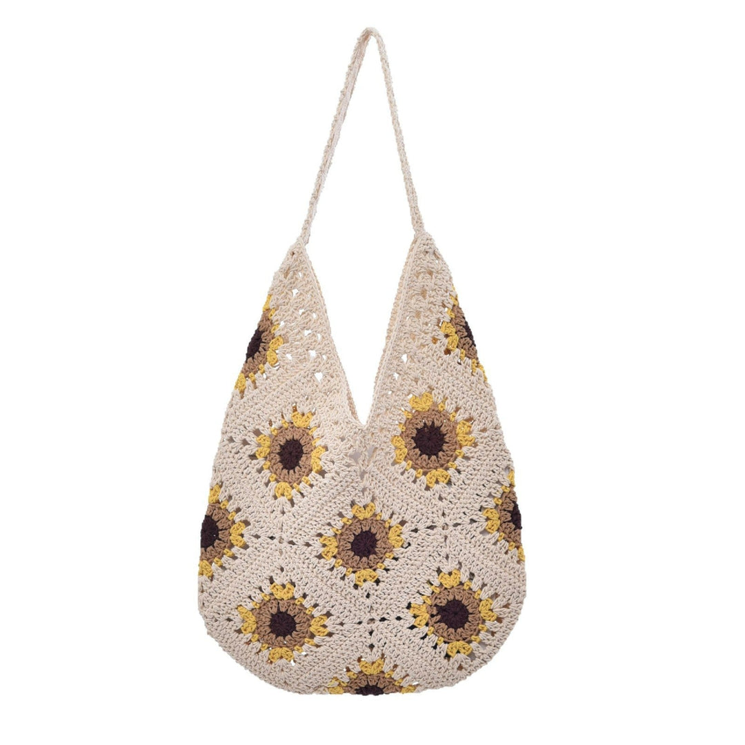 Hand-knotted shoulder bag with floral design Kalsten