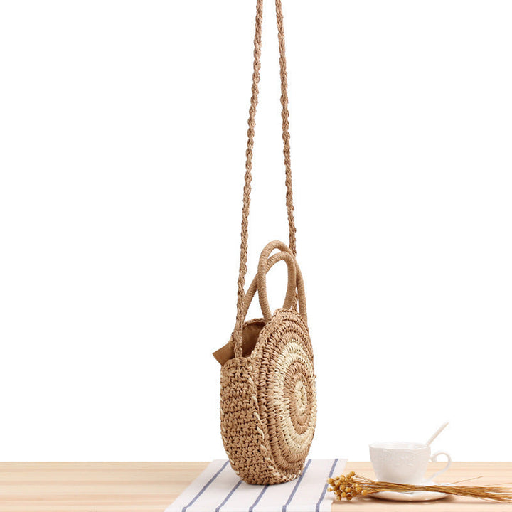 Round Bast Crossbody Bag with Spiral Design Kalsten