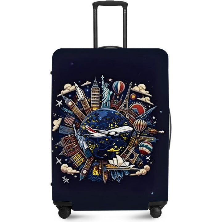 Unisex nan elastic suitcase cover with UV-resistant motif print and zip opening Kalsten