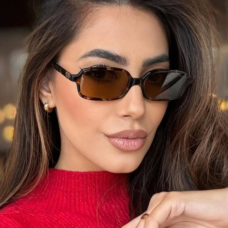 Women's fashionable square glasses with elegant plastic frame and gold accents Kalsten