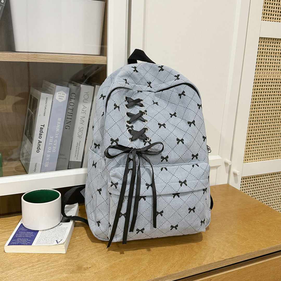 Stylish Lace-Up Bow Backpack