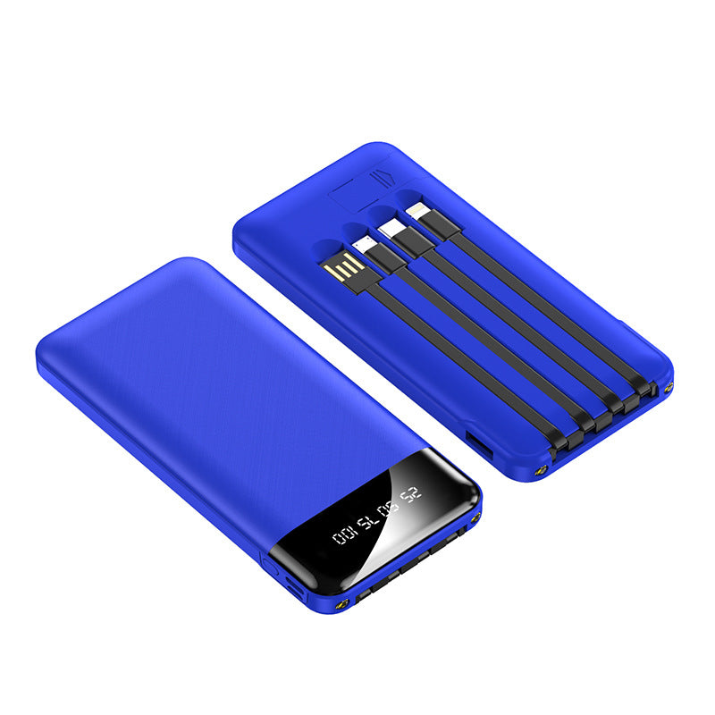 Portable power bank with integrated charging cables and digital display Kalsten