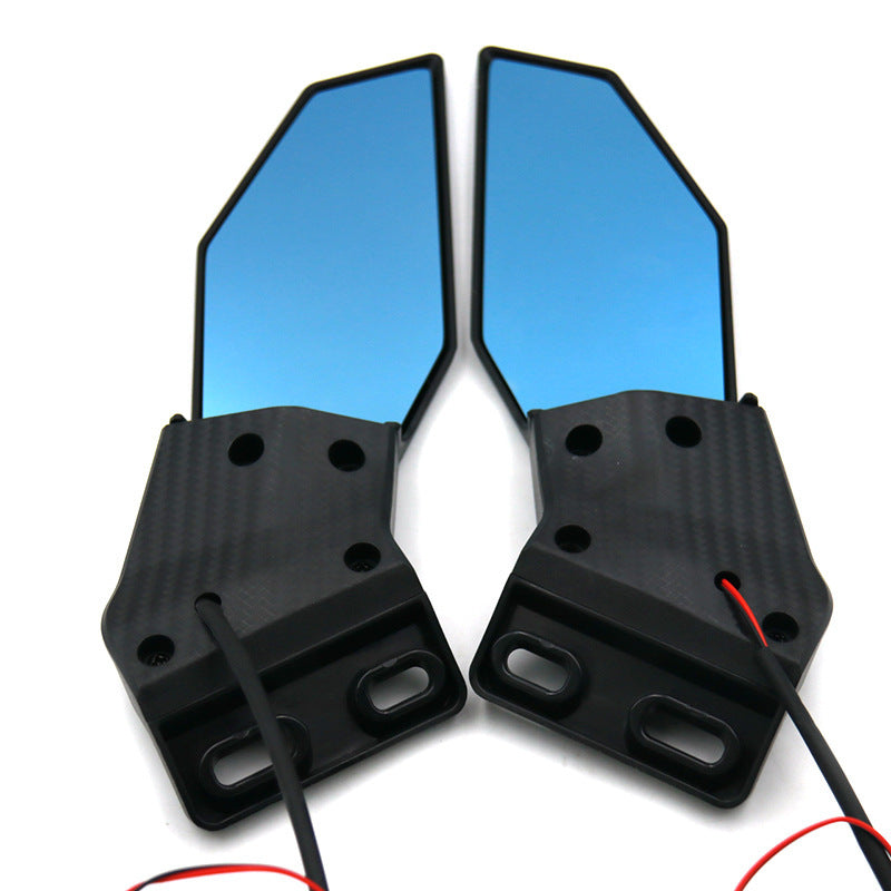 Motorcycle mirror set with integrated LED turn signal Kalsten