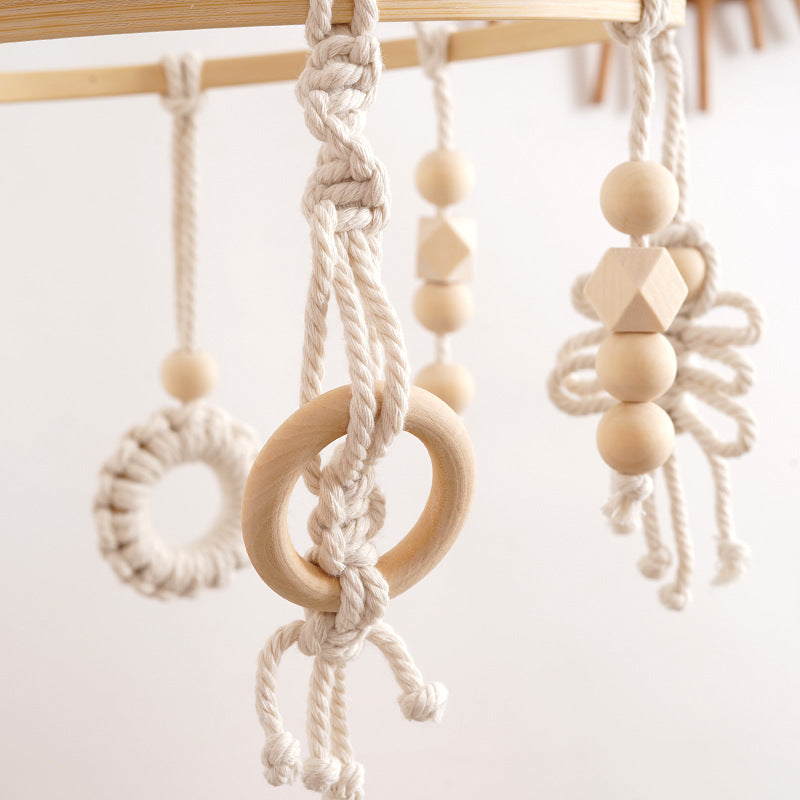 Macrame Baby Mobile with Natural Beads Acalora