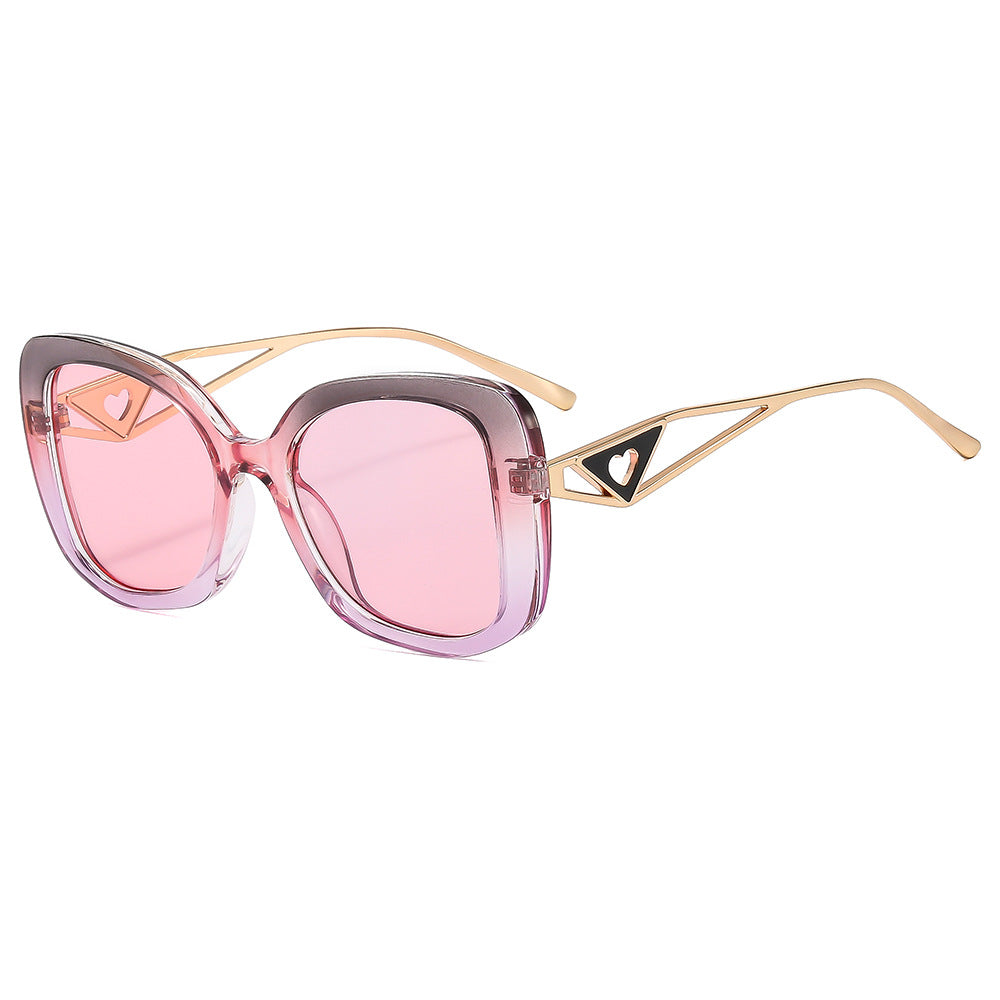 Ladies fashionable oversized sunglasses with luxurious heart detail Kalsten