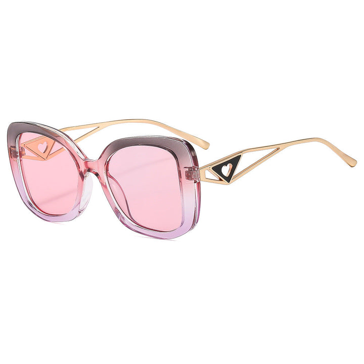 Ladies fashionable oversized sunglasses with luxurious heart detail Kalsten
