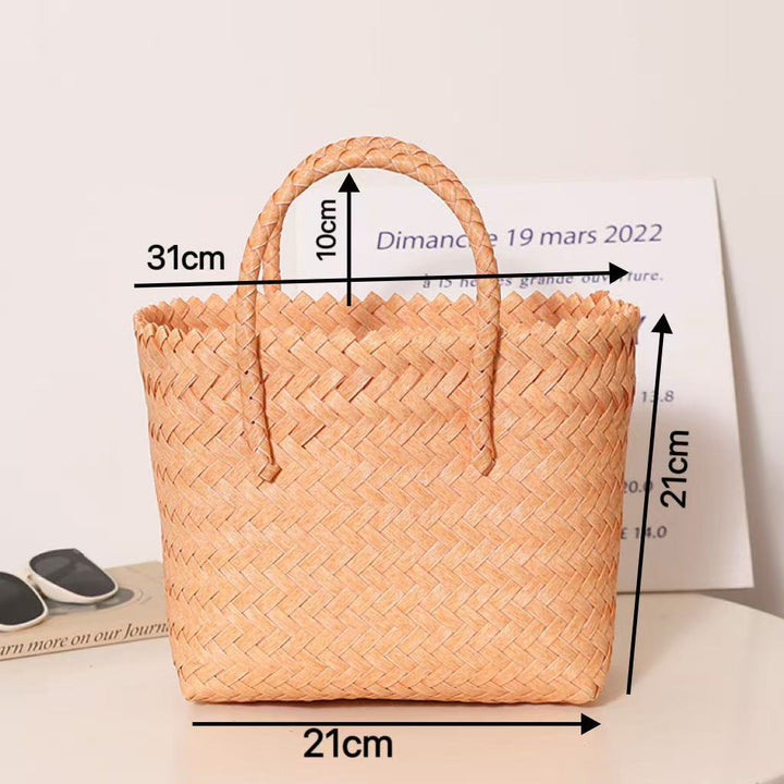 Handmade basket bag with stylish braiding pattern Kalsten