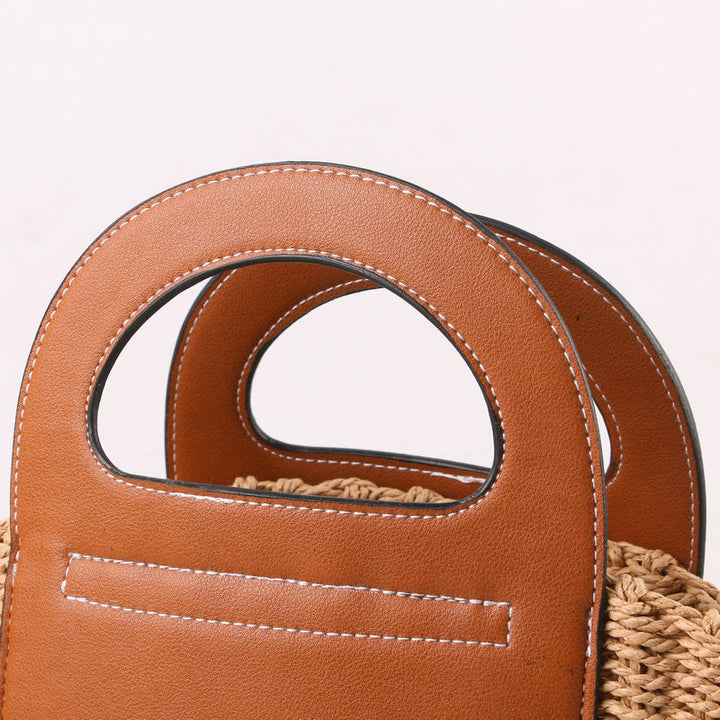 Handbag Made of High-Quality Raffia with Elegant Leather Accents Kalsten