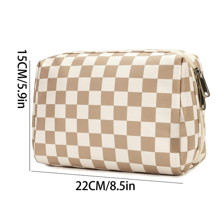 Stylish cosmetic bag with checked pattern Kalsten