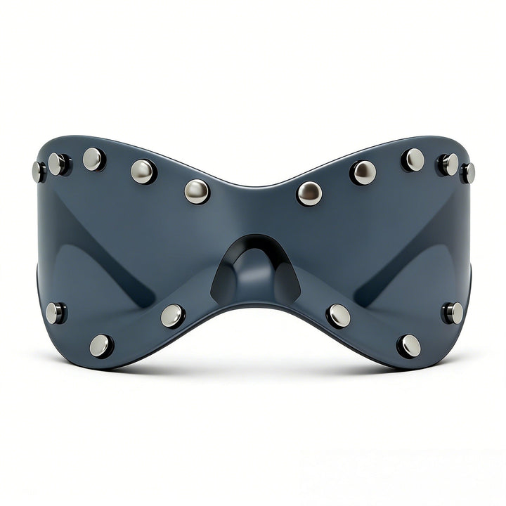 Women's futuristic designer sunglasses with decorative metal elements Kalsten