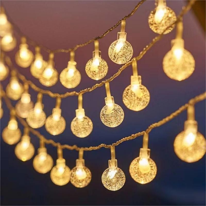 Globe LED String Lights With Waterproof Copper Wire And Textured Clear Bulbs Kalsten