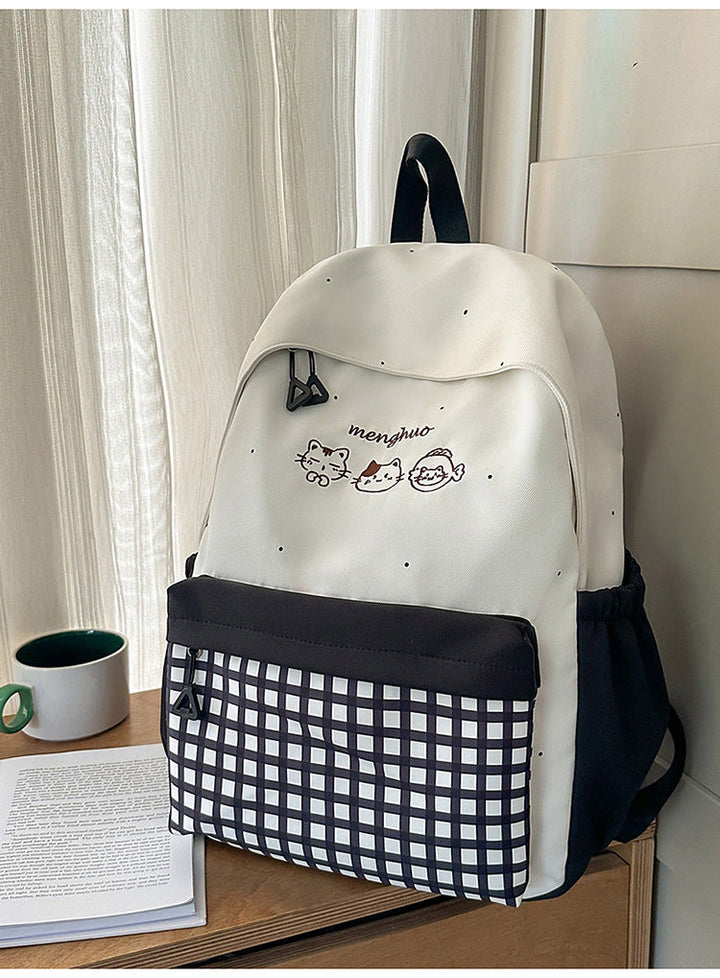 Cute Character Print School Backpack