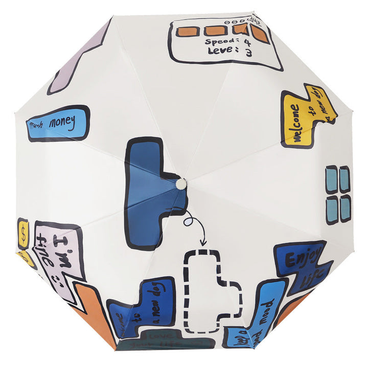 Women's Foldable Umbrella with Unique Graphic Design Kalsten