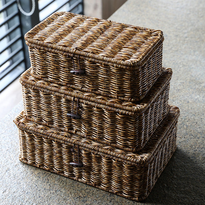 Handcrafted Natural Wicker Storage Chest Kalsten