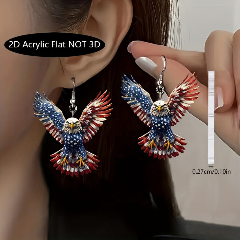 Women's flat acrylic hoop earrings with bull head motif and hook closure Kalsten
