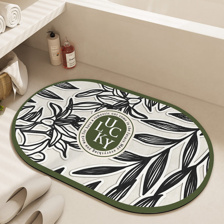 Oval Floral Bath Mat Kalsten