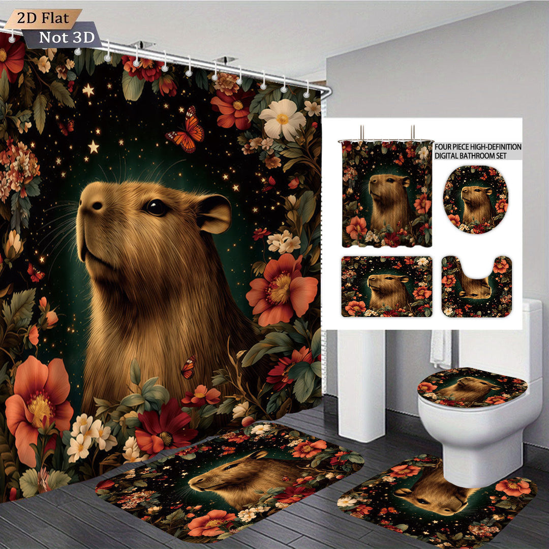 Cute Bear-Themed Four-Piece Bathroom Set Kalsten