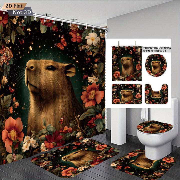 Cute Bear-Themed Four-Piece Bathroom Set Kalsten