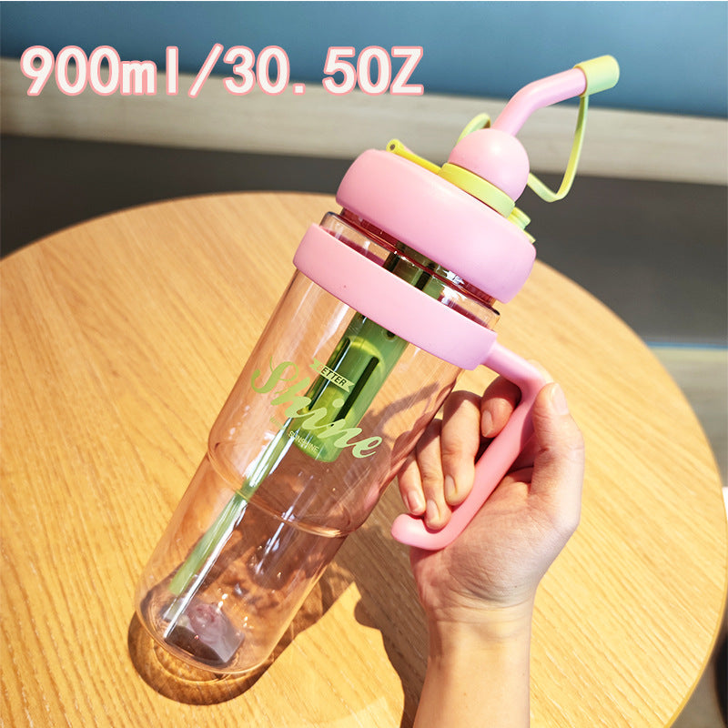 Women's practical drinking bottle with integrated straw Kalsten