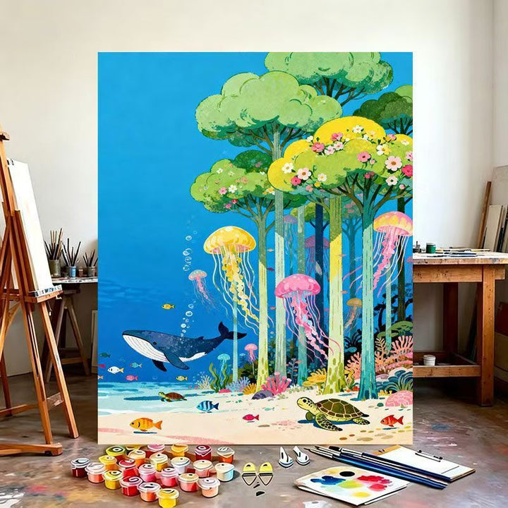 Underwater Fantasy Scene Canvas Art Print Kalsten