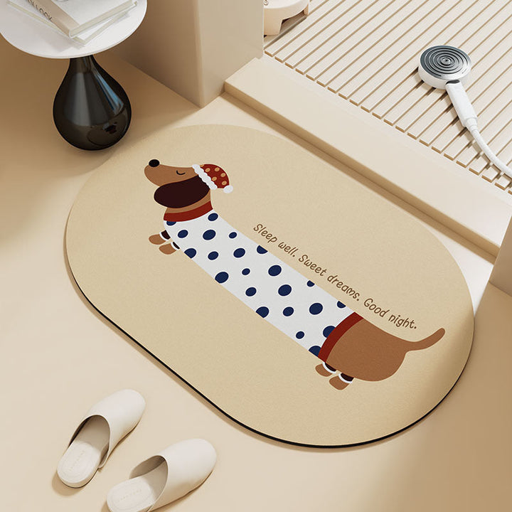 Playful Dog-Themed Bath Mat