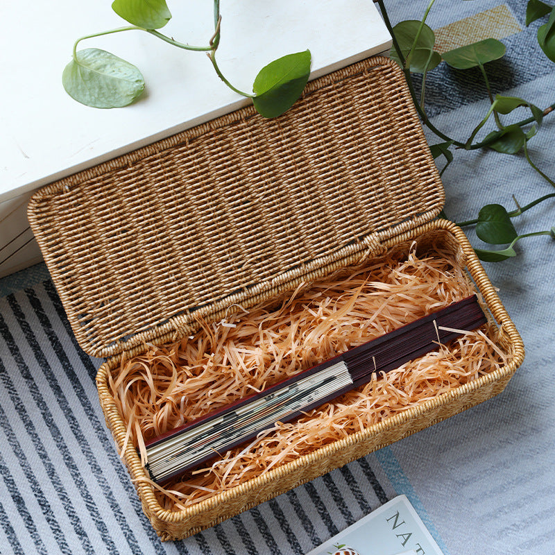 Long Rectangular Woven Storage Basket Kalsten