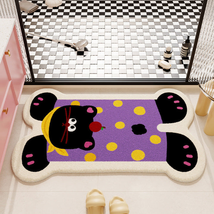 Cartoon Animal-Themed Bath Mat Kalsten