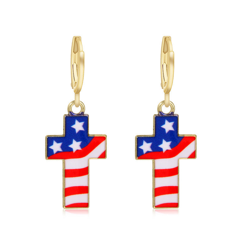 Women's long multi-layer star drop earrings with crystal embellishments and rhodium-plated alloy Kalsten