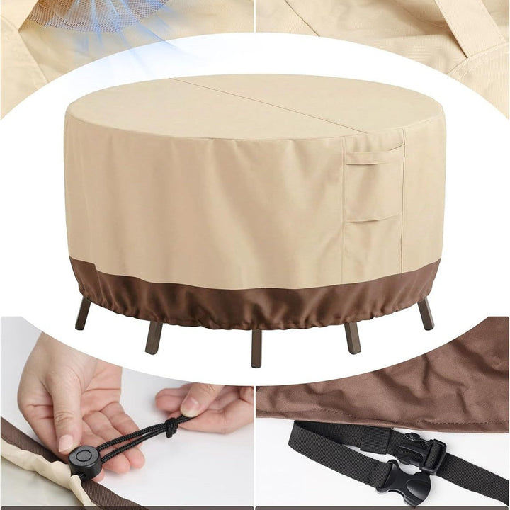 Protective cover for round garden tables with breathable material Kalsten