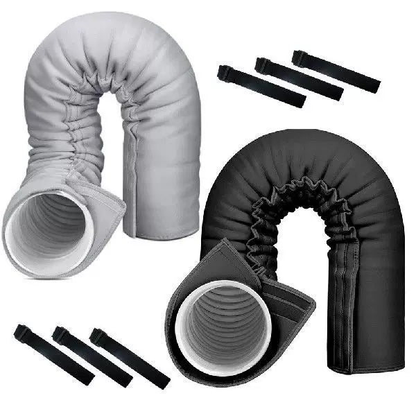 Unisex one size insulated flexible exhaust pipe sleeve with Velcro safety strap for portable air conditioners and dryers Kalsten