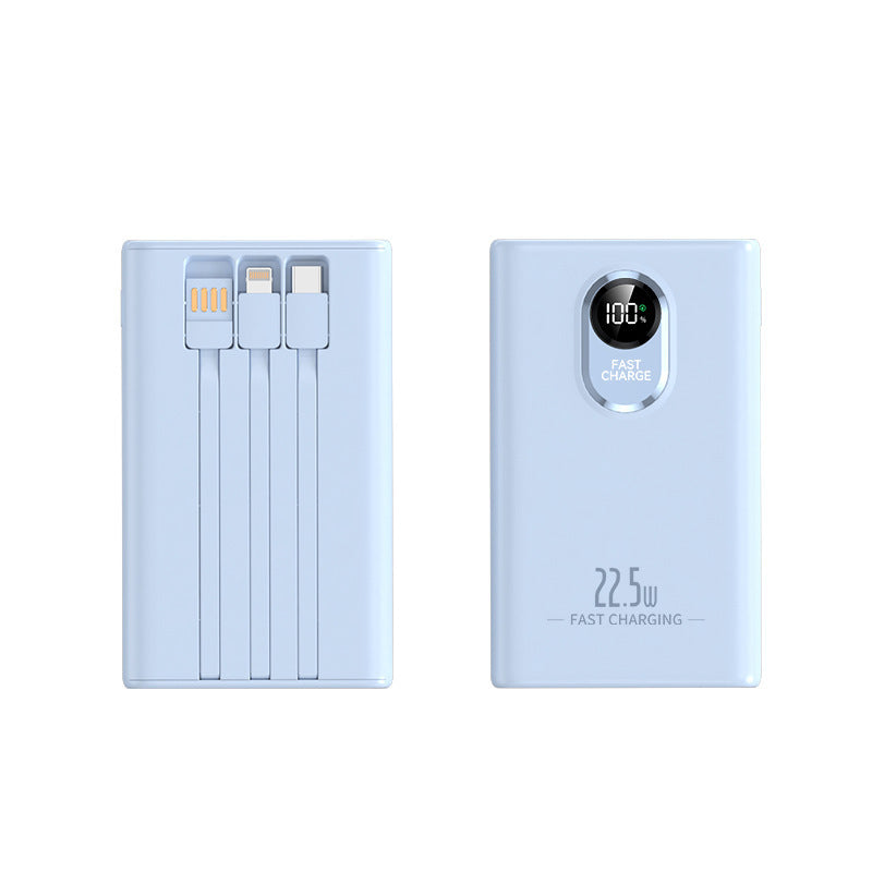 Portable power bank with integrated multi-charging cable and digital display Kalsten