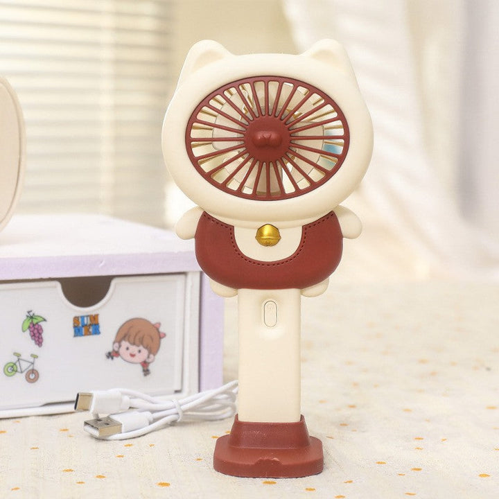 Women's Portable Mini Hand Fan with Animal Ears and USB Charging Function Kalsten