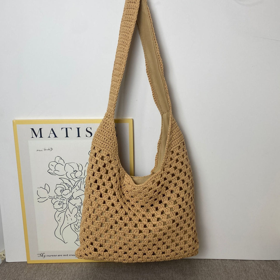 Hand-knotted shoulder bag in modern net design Kalsten