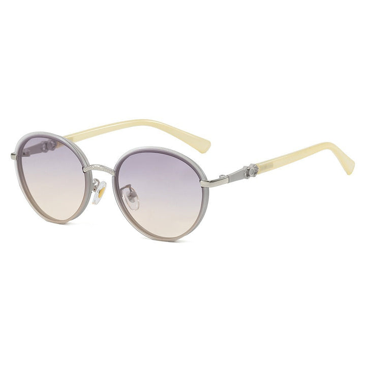 Ladies elegant round sunglasses with mirrored effect Kalsten