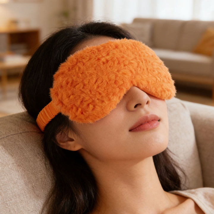 Women's luxury sleep mask with voluminous faux fur cover and softly padded eye area Kalsten