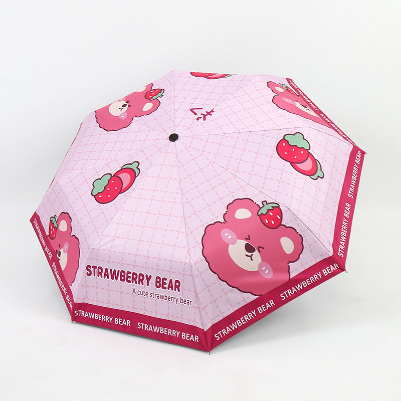 Ladies Folding Umbrella with Cute Bear Design Kalsten