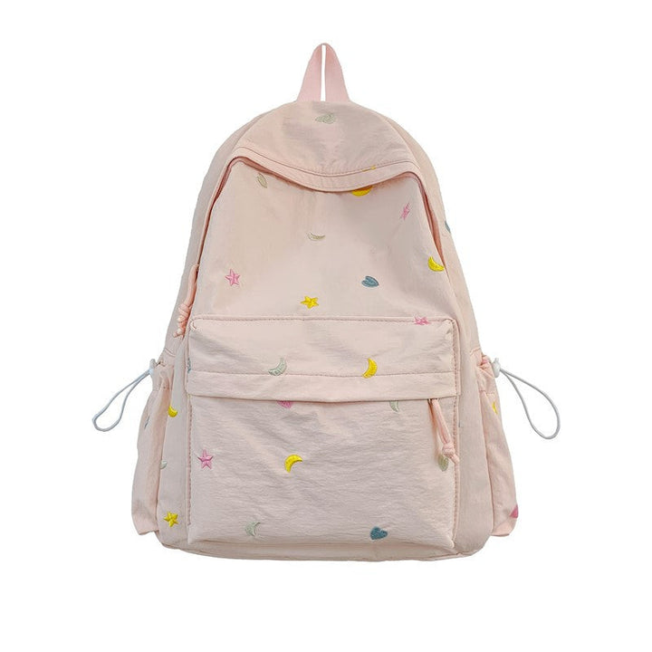 Embroidered Star and Moon Pattern Backpack Kalsten