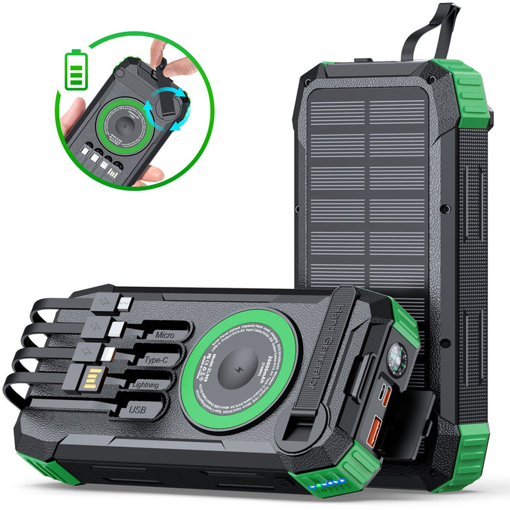 Wearable Solar Powerbank with Multifunctional Charging Cable Kalsten