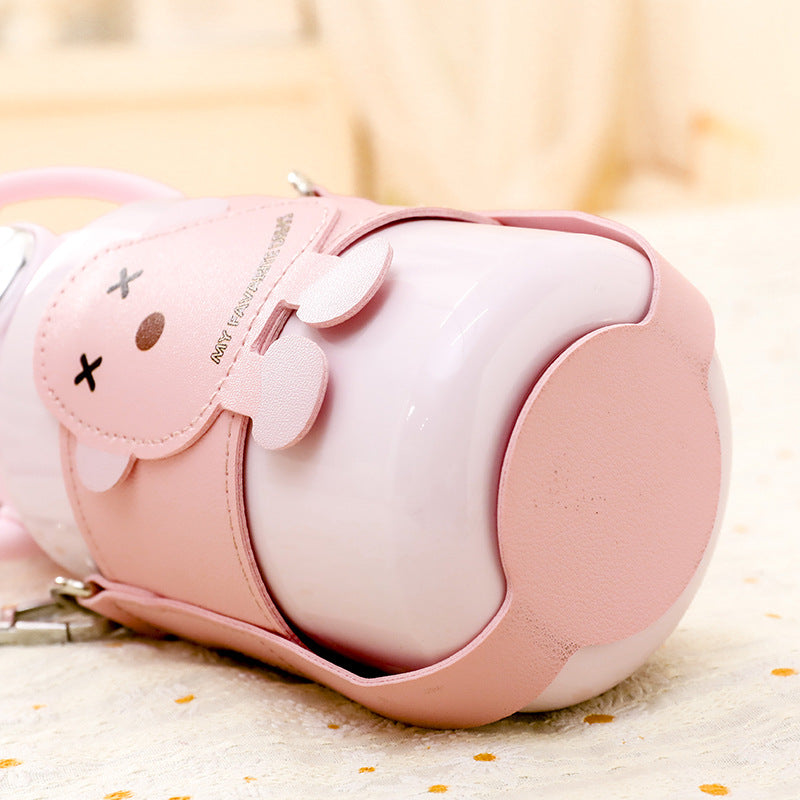 Insulated drinking bottle with cute animal design and practical carrying strap Kalsten