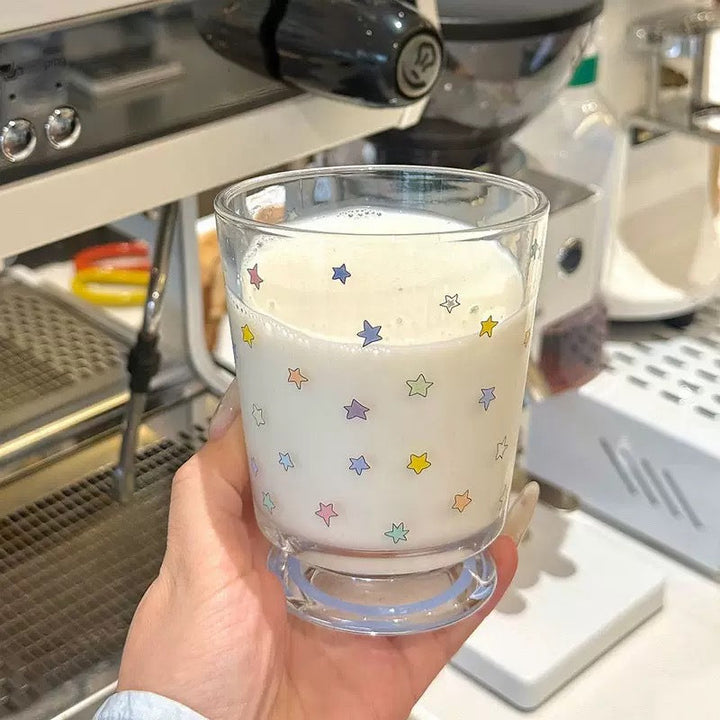 Drinking glass with colorful star decor Kalsten