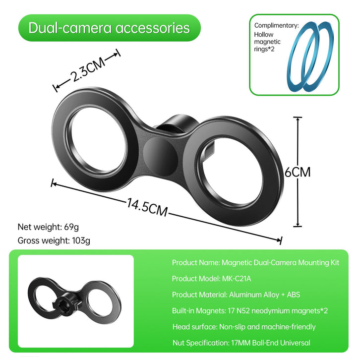 Unisex Magnetic Dual-Camera Mounting System Kalsten