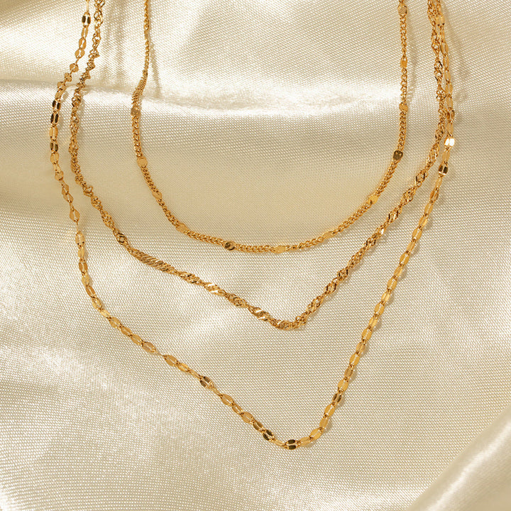 Multi-Layered Silver Chain Necklace Kalsten