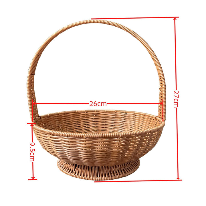 Women's round pasture basket with practical handle Kalsten