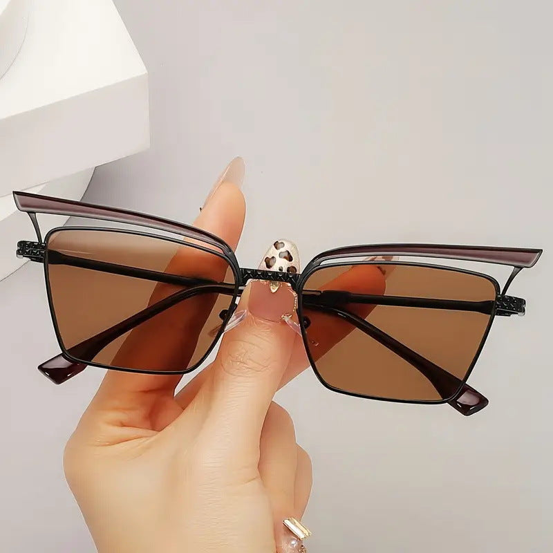 Women's square designer glasses with delicate metal frame Kalsten