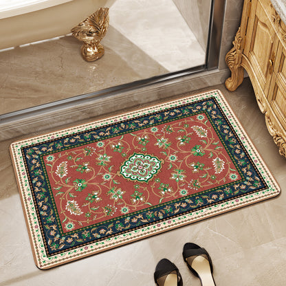 Elegant Floral Pattern Bath Mat Acalora