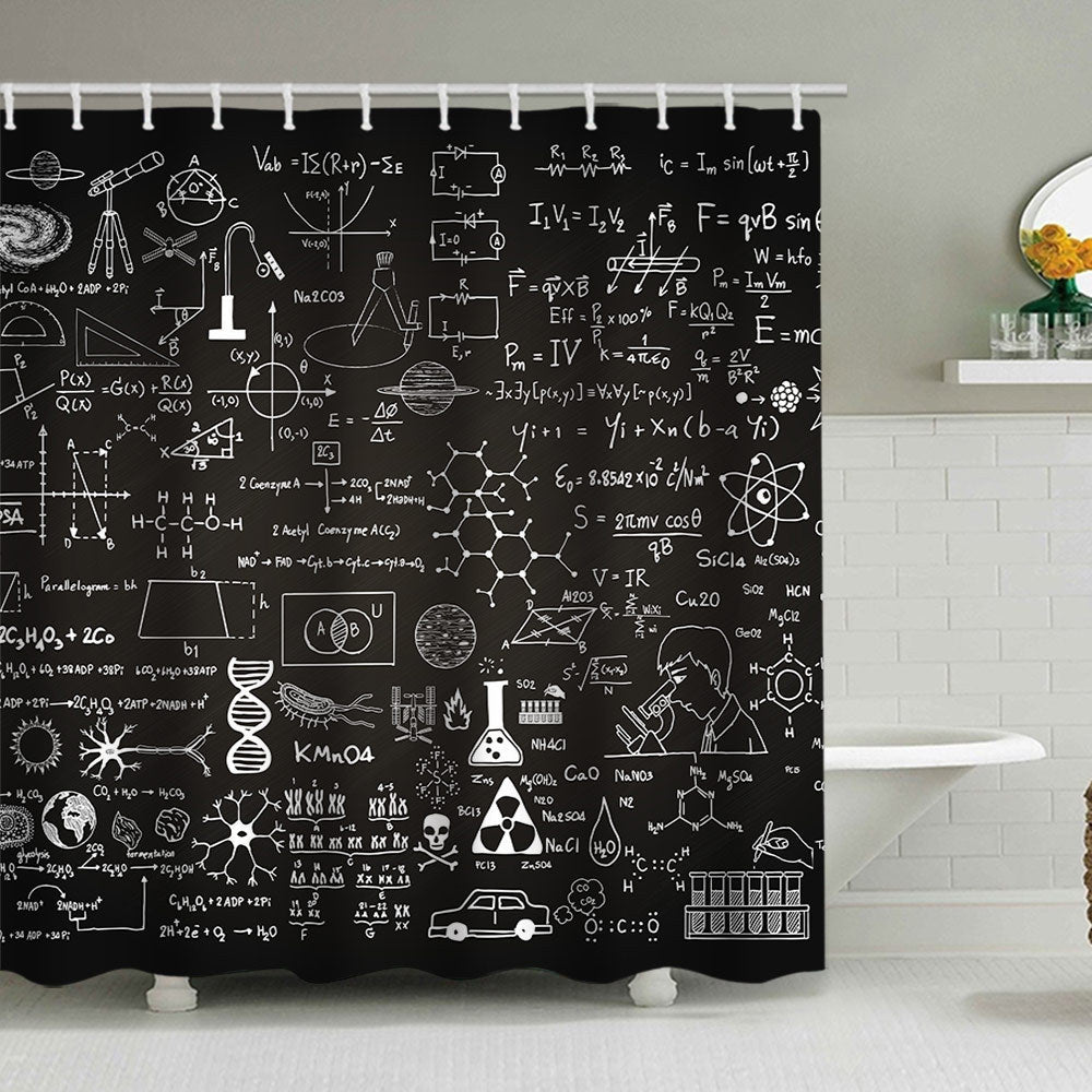 Shower Curtain with Scientific Equation Design Kalsten