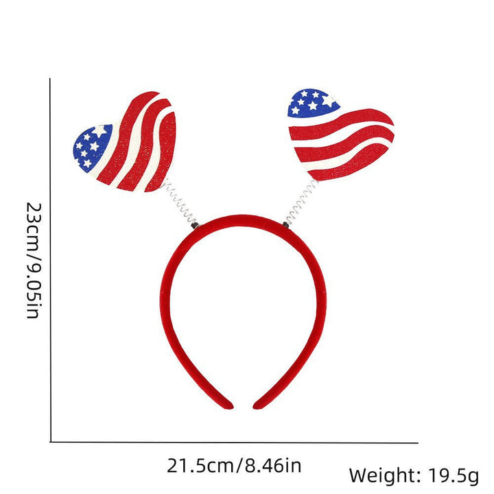 Women's Independence Day patriotic pompom headband with tinsel star toppers Kalsten