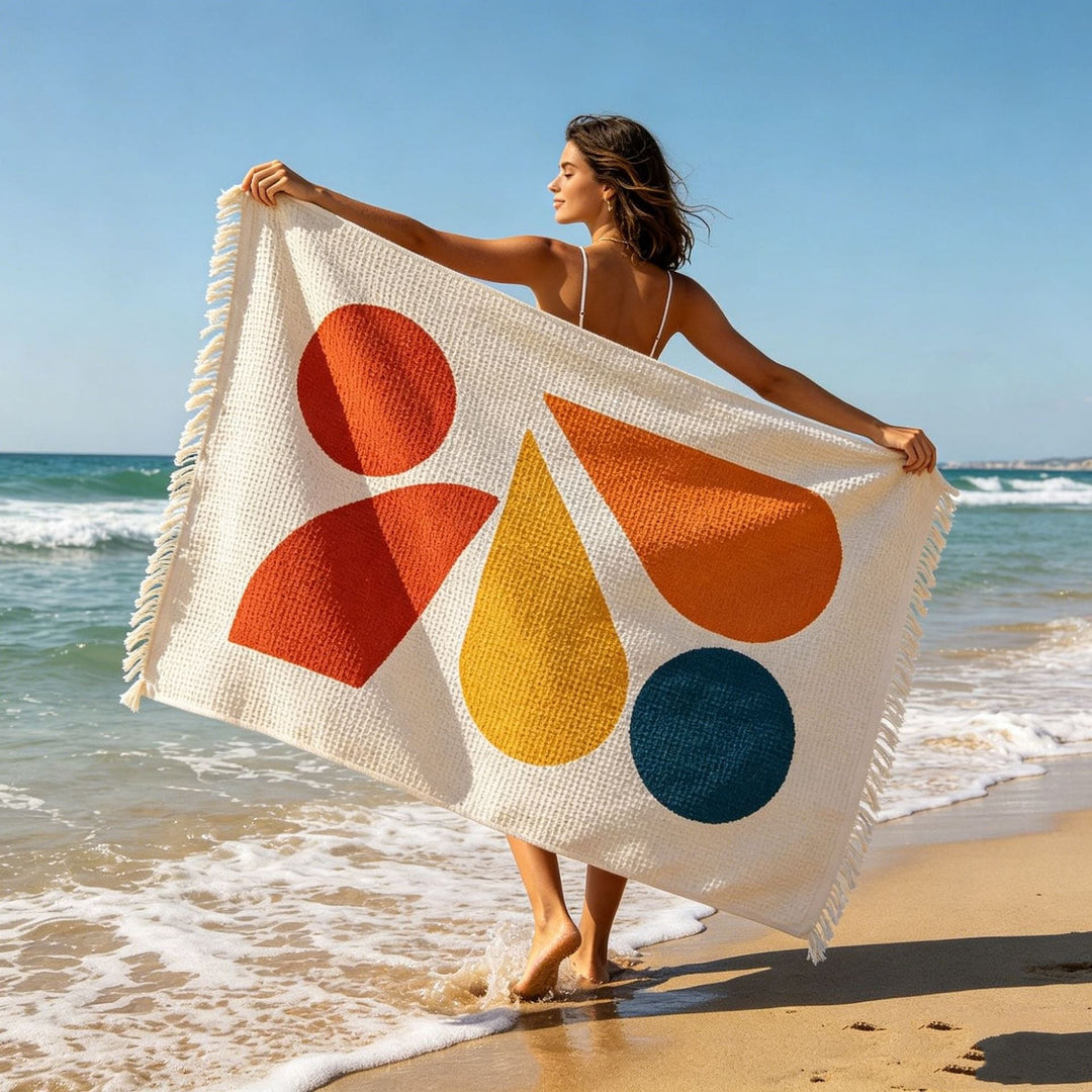 Beach blanket with tropical plant design Kalsten