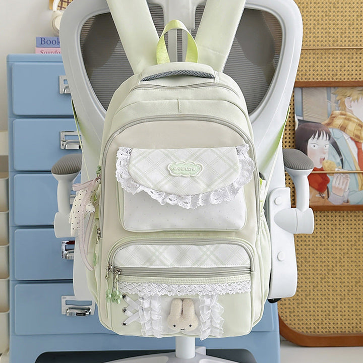 Fashion-Forward Ruffled Flap School Backpack