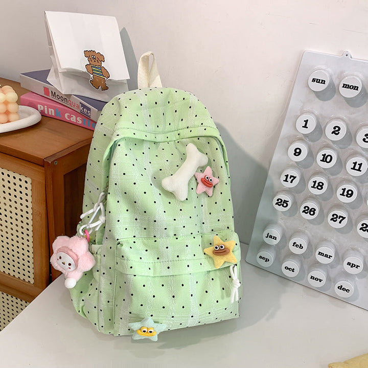 Cute Polka Dot Patterned Backpack